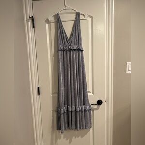 Caution To The Wind Striped Ribbed Maxi Dress Size Small